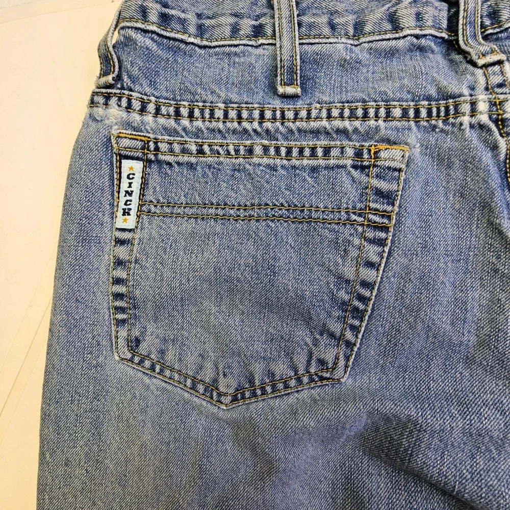 Cinch Mens MB92834003 Straight Leg Blue Denim Jeans 34x38 Medium Wash Cowboy - Picture 9 of 16